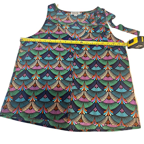 Molly Bracken Multi-Color Geo Print Bow-Detail Sleeveless Alix Sz XL - Picture 5 of 7